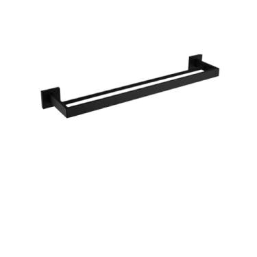 Imagem de Ferragens de banheiro preto fosco para banheiro toalheiro de aço inoxidável 304 suporte de papel higiênico suporte de sabão líquido barra de toalha vaso sanitário moderno (conjunto de 2 barras 60 cm