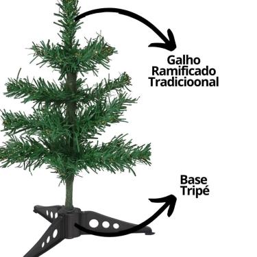 Imagem de Árvore de Natal Decorativa Enfeite de Mesa Prime 30cm 25 Galhos Base Tripé