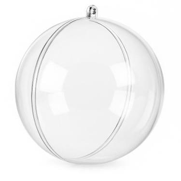 Imagem de 100 Esferas Acrílicas 6,5cm  Bolas Transparentes Natal Árvore Porta Fo