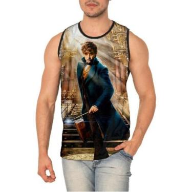 Imagem de Camiseta Regata Newt Scamander Harry Potter Ref:385 - smoke, Preto, M