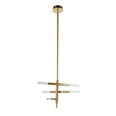 Imagem de Pendente vidro dourado transparente led 18w 3000k petra OC009