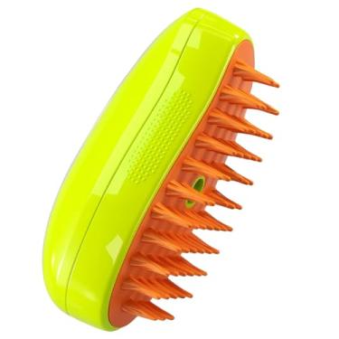 Imagem de Escova Pet 3x1 com Vapor – Desembaraça, Massageia e Remove Pelos | Banho Sem Estresse para Cães e Gatos | Portátil, Ergonômica e Sem Fios