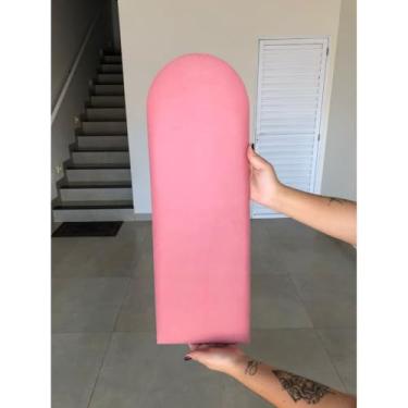 Imagem de Kit Cabeceira Estofada Nuvem Suede Adesiva 20x60cm Para Cama Solteiro Casal Queen King – Design Moderno e Instalação Sem Furo(Rosa,10)