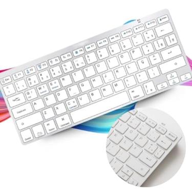 Imagem de Teclado Sem Fio Bluetooth ABNT2 Padrão Brasileiro Android iOS Notebook Com Tecla Ç