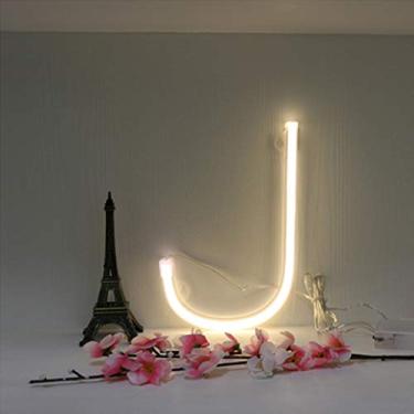 Imagem de Letra Neon Luz de Luz Alimentada por Bateria Neon Sinais Luz USB Luz Noturna Neon, Warm White