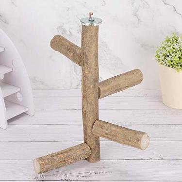 Imagem de Acouto Brinquedo de Atividade de Poleiro de Madeira para Animais de Estimação Com Vários Níveis e Resistência à Mordida para Pássaros