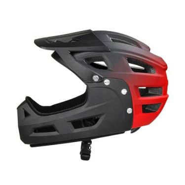 Imagem de Dynwave Capacete de bicicleta adulto respirável capacete de ciclismo para andar de bicicleta deslocamento patinação ajustável bmx skate com aba de chapéu de, Preto Vermelho