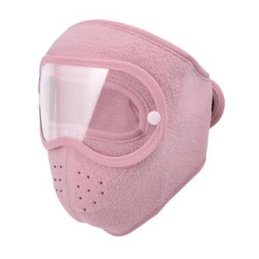 Imagem de YIJU Máscara de esqui com proteção facial quente, reutilizável, macia, proteção auricular, à prova de frio, protetor facial para adultos, homens, mulheres, Rosa