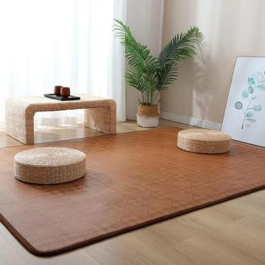 Imagem de Tapete De Piso Tatami Japonês De Rattan Natural - Tapete De Área Respirável Antiderrapante Para Sala De Estar & Quarto - Tapete De Dormir De Verão Dobrável & Tape, D, 100x200cm(39x79inch)