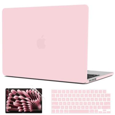 Imagem de G JGOO Capa compatível com MacBook Air de 13 polegadas 2025 2024 2023 2022 M4 A3240 M3 A3113 M2 A2681, capa rígida de plástico fosco para MacBook Air de 13,6 polegadas + capa de teclado + protetor de