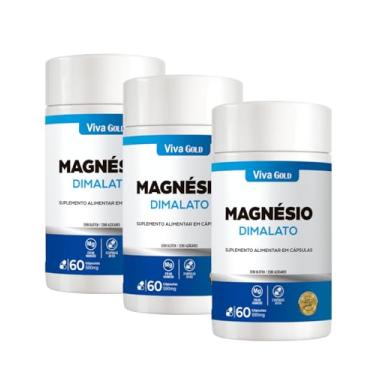 Imagem de 3x Magnésio Dimalato 590mg – 60 Cápsulas Suplemento Mineral Essencial