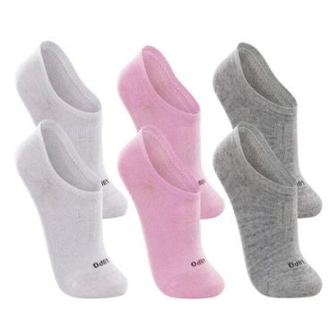 Imagem de Kit 6 Pares Meia Lupo Feminina Invisível Branco Cinza Rosa, M