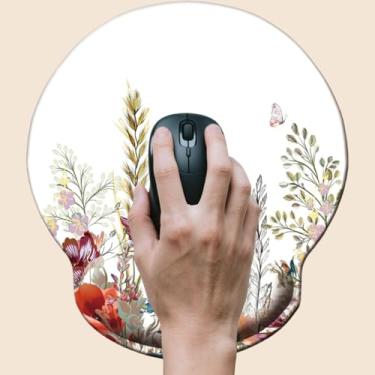 Imagem de Mouse pad ergonômico com suporte de pulso, mouse pads fofos com base de poliuretano antiderrapante para trabalho em casa e escritório