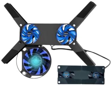 Imagem de Suporte Base Notebook Com Cooler De Ventilação 2 Ventilador Dissipador de Calor Apoio 4 Pontas
