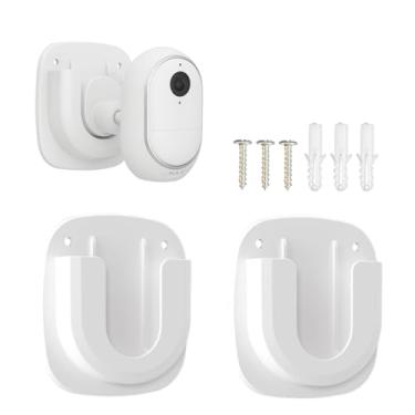 Imagem de Pacote com 2 suportes de parede, suporte adesivo sem broca compatível com Blink Outdoor 4/Mini 2/Mini, ajuste universal, branco