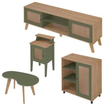 Imagem de Rack 75 Polegadas Buffet E Mesas Para Sala Menta Arly - MILANI MOVELAR