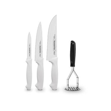 Imagem de Kit - Faqueiro Premium 3 Peças + 1 Amassador De Batata E Feijão - Tramontina