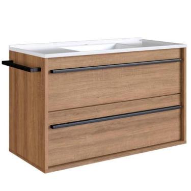 Imagem de Gabinete De Banheiro Com Lavatorio 80cm Mel Proddy Mel - MILANI MOVELA