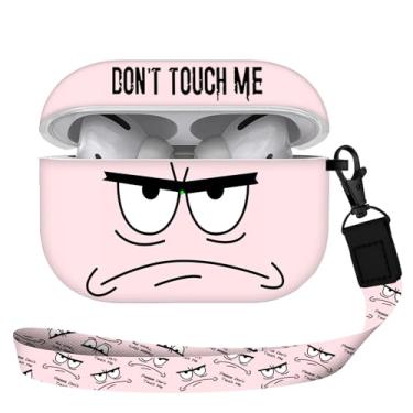 Imagem de Capa compatível com Airpods Pro 3 (2025), Don't Touch Me para Airpods Pro 3ª geração, capa com cordão de silicone macio, linda capa à prova de choque para mulheres e homens, preta