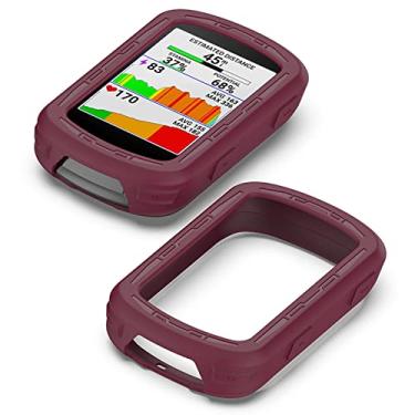 Imagem de Capa de silicone compatível com Garmin Edge 540/840, capa de computador para bicicleta solar, GPS, ciclismo, acessórios de computador, capas protetoras de silicone para para-choque (vermelho escuro)