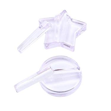 Imagem de Modelos profissionais de arte em unhas em relevo Conjunto de ferramentas de dobra de estrutura de metal para design de arte em unhas 2 peças de moldes redondos e pentagramas