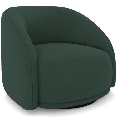 Imagem de Poltrona Decorativa Giratória Angelina M03 Veludo Verde Musgo - Lyam D