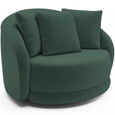 Imagem de Poltrona Decorativa Base Giratória Witta M03 Veludo Verde - Lyam Decor