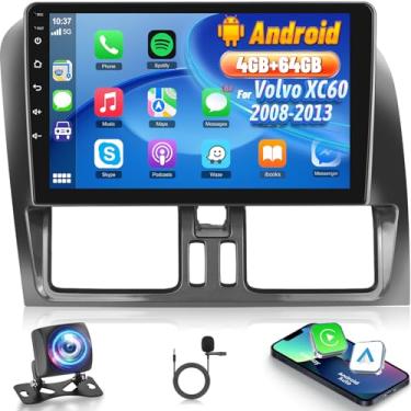 Imagem de 4 + 64 G para Volvo XC60 2008-2013 Android Car Stereo com Carplay sem fio e Android Auto - Rádio HD Touchscreen de 9 polegadas com 32EQ DSP/5GHz WiFi/GPS/SWC/Mirror Link + Câmera de visão traseira AHD