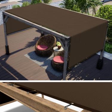 Imagem de ColourTree Cobertura de substituição de toldo de pérgula marrom de 2,8 m x 3,8 m UPF50, tecido de grau comercial 260 GSM para pátio ao ar livre, jardim, deck, quintal (fazemos tamanho personalizado)