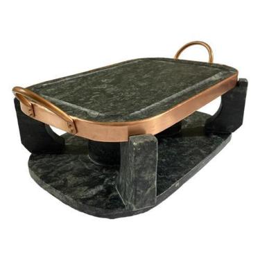 Imagem de Chapa Oval De Pedra Sabão Gourmet Fondue Grande 31 Cm