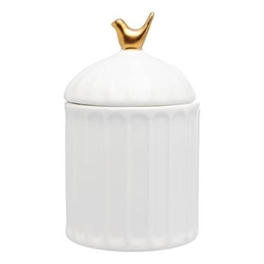 Imagem de WOLFF - Açucareiro de Cerâmica Colibri com Colher e Tampa Branco 7cm x 7cm x 10,5cm