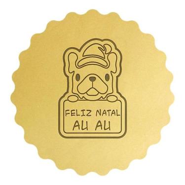 Imagem de Cortador Biscoito Cachorro com Goro Placa Feliz Natal - DOCE IMPRESSO,