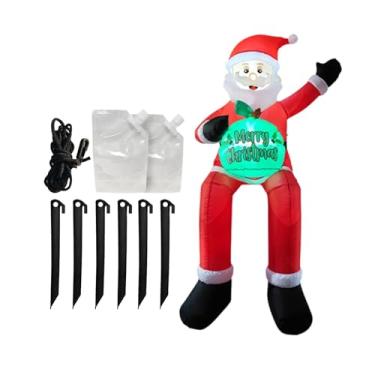 Imagem de Fenteer Decoração de Natal inflável de Papai Noel para jardim, com luzes.