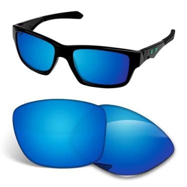 Imagem de Lentes de substituição de 1,5 mm compatíveis com óculos de sol Oakley Jupiter Squared OO9135, antiarranhões e resistentes a impactos - Azul gelo polarizado