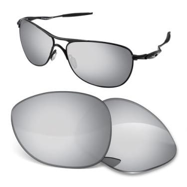 Imagem de Lentes de substituição de 1,5 mm compatíveis com óculos de sol Oakley Crosshair New 2012 OO4060, antiarranhões e resistentes a impactos - prata escura polarizada