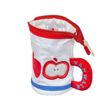 Imagem de Estojo de lápis, bolsa de lona bordada com frutas vermelhas fofas