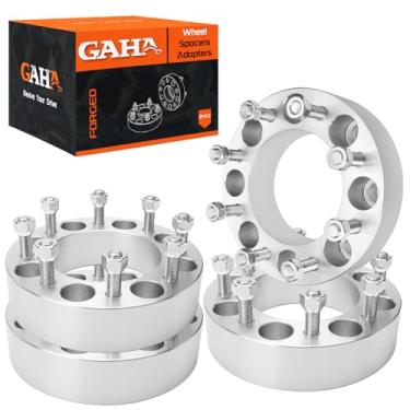 Imagem de Espaçadores de roda forjados 8 x 170 mm 8 x 16,8 cm furo de cubo de 125 mm compatível com Ford F-250/F-250 Super Duty/F-350/F-350 Super Duty 1999-2004 Excursion 2000-2002 com parafusos M14x2 adaptador