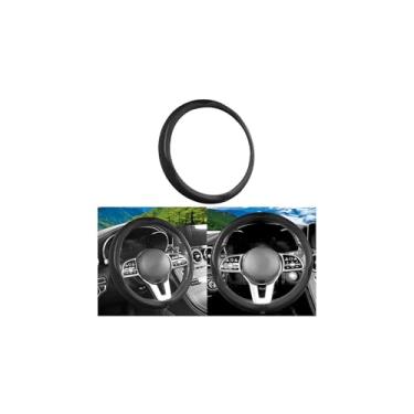 Imagem de Sandfren Capa de volante de carro, couro de seda gelada de 38 cm, protetor de volante de veículo macio e confortável, acessórios internos automotivos respiráveis, universal para caminhão SUV Sedan