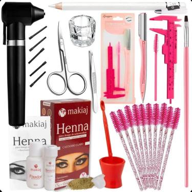 Imagem de 2X Material Completo Design De Sobrancelhas Henna Iniciante