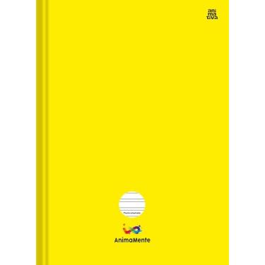 Imagem de Caderno Escolar Brochura 1 Materia 80 Folhas – Animamente Amarelo - Capa Dura e Pauta Ampliada.
