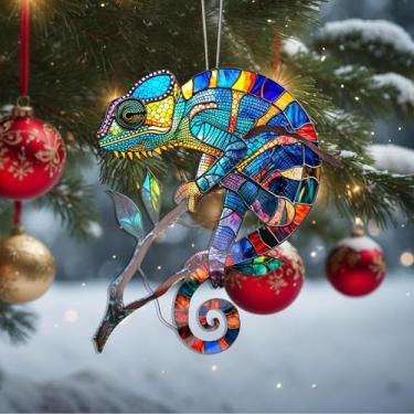 Imagem de Enfeites de Natal com cristais de animais, enfeites de árvore de Natal feitos à mão, decoração de carro e casa - presentes de Natal, decoração de artesanato em acrílico, ideias de troca de presentes