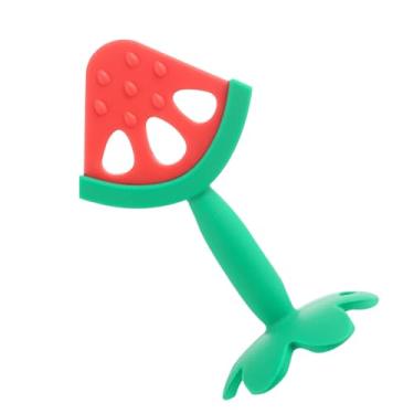 Imagem de Naroote Brinquedo de Mordedor de bebê, Cores Vibrantes, Brinquedo de Mordedor Infantil Seguro, Multifuncional, Lavável, Formato de Fruta para Interação Pai-filho para Crianças Pequenas (Morango)