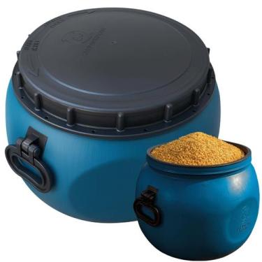 Imagem de Bombona 30l Guarda Racao Equinos Bovinos Caprinos Aves Nova MCSB, Azul