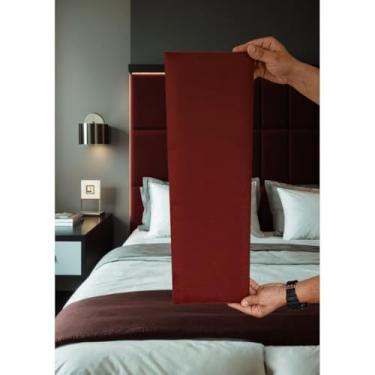 Imagem de Kit 20 Placas Cabeceira Estofada 60x20cm Design Sofisticado (VINHO)
