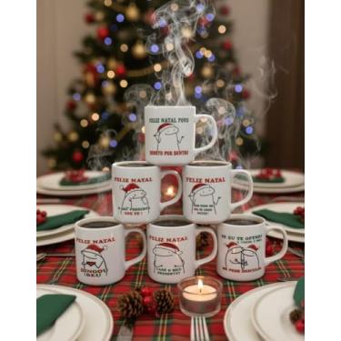 Imagem de Kit Jogo Conjunto 6 Canecas 300ml Flork Natal Porcelana