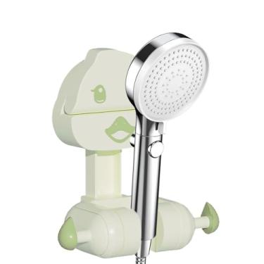 Imagem de Shakven Suporte de cabeça de chuveiro para montagem em parede, ganchos de ventosa para chuveiro - Suporte para varinha de chuveiro ajustável Suporte para cabeça de chuveiro com ventosa móvel,Suporte