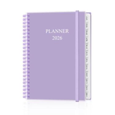 Imagem de Agenda 2025-2026 - Agenda 2025 2026 semanal e mensal de julho de 2025 a junho de 2026, com bolso interno, elástico, 16,3 cm x 21,6 cm, roxo