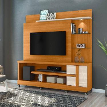 Imagem de Estante De Tv 55 Pol 182cm Com Rodízio Para Sala Elaris Cinamomo-off White M20 - D`rossi