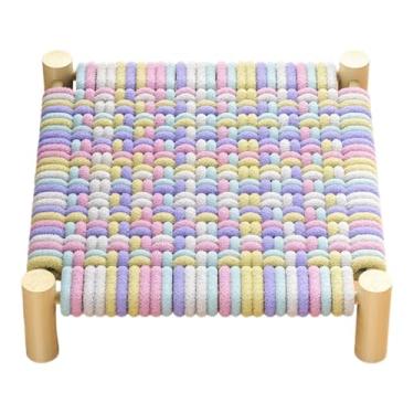 Imagem de Fxzqgnh Cama Elevada de Madeira para Gatos, Estilo Rede, Ideal para Animais de Estimação. Móvel Aconchegante para Gatos, Perfeito para Usar No Chão. Espreguiç, Multicolorido