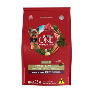 Imagem de Purina ONE Ração para cães Adultos Minis e Pequenos - Frango & Carne 7,5kg